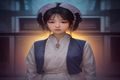 韩国伦理剧《夫妻的世界》剧照，女主角在医院走廊神情坚定，展现婚变后的独立与复仇决心