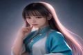 韩国伦理剧《黑暗荣耀》剧照，女主角站在雨中，眼神坚定而冰冷，展现复仇者的意志与孤独